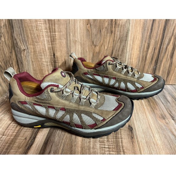 Merrell Siren Ventilator Womens Hiking Shoes Oak Brown Wine Red Trail Size 11 - Picture 2 of 8